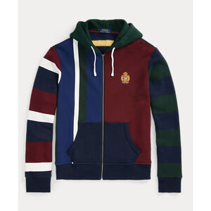 NWT POLO RALPH LAUREN CREST PATCHWORK EMBROIDERED HOODIE HOODED SWEATSHIRT XLT